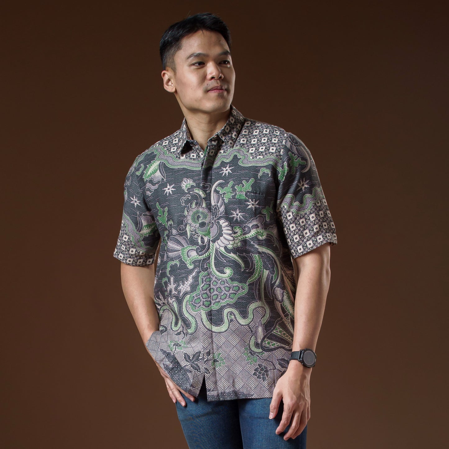 Kulon - Mandalas Premium Men's Short Sleeve Batik Shirt