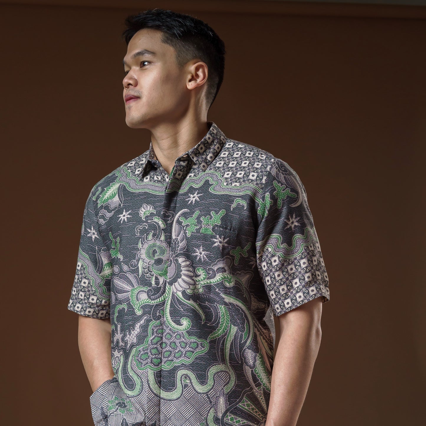 Kulon - Mandalas Premium Men's Short Sleeve Batik Shirt