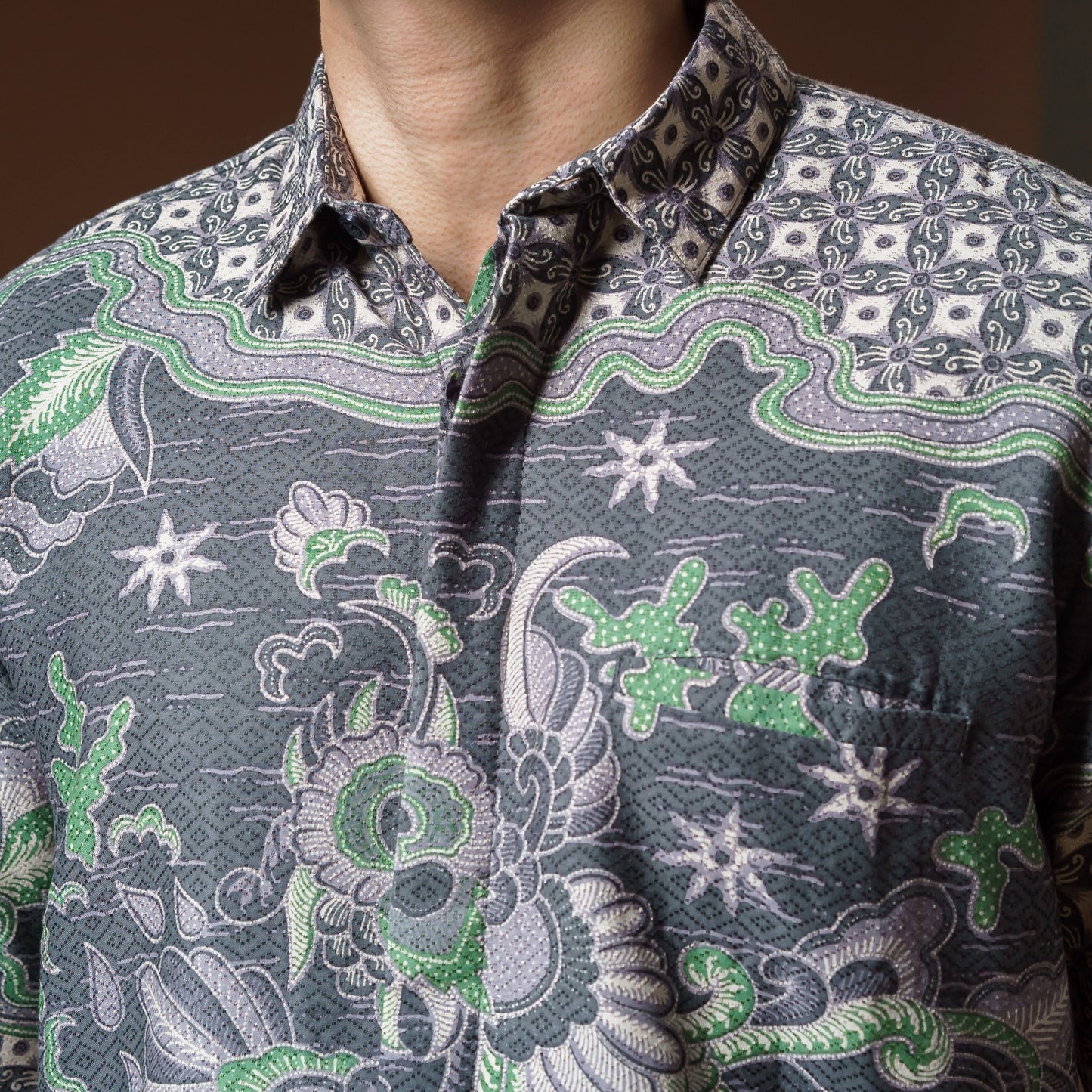 Kulon - Mandalas Premium Men's Short Sleeve Batik Shirt