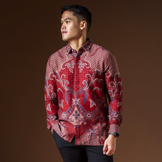 Jayabara - Mandalas Premium Men's Long Sleeve Batik Shirt