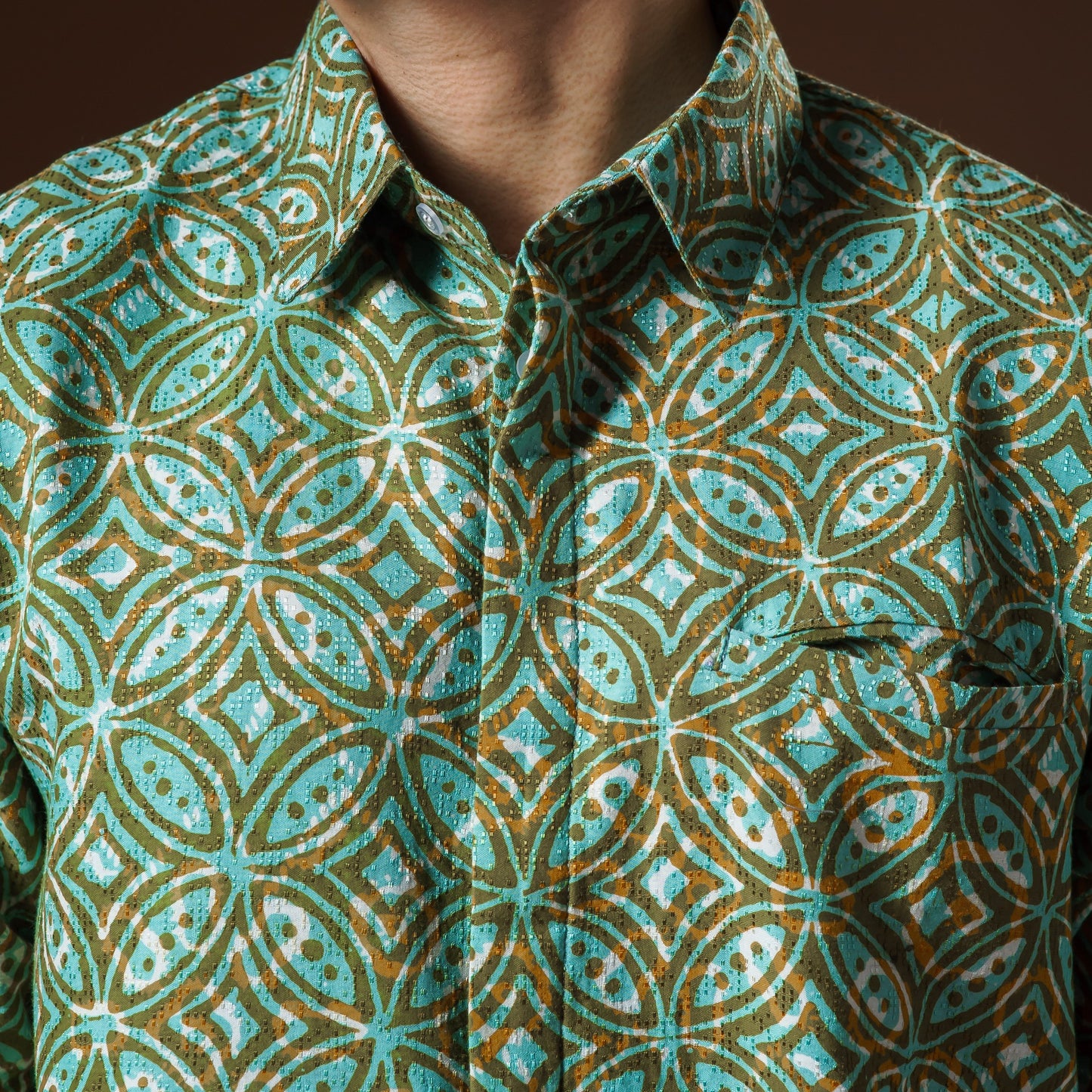 Zelena - Mandalas Premium Men's Long Sleeve Batik Shirt