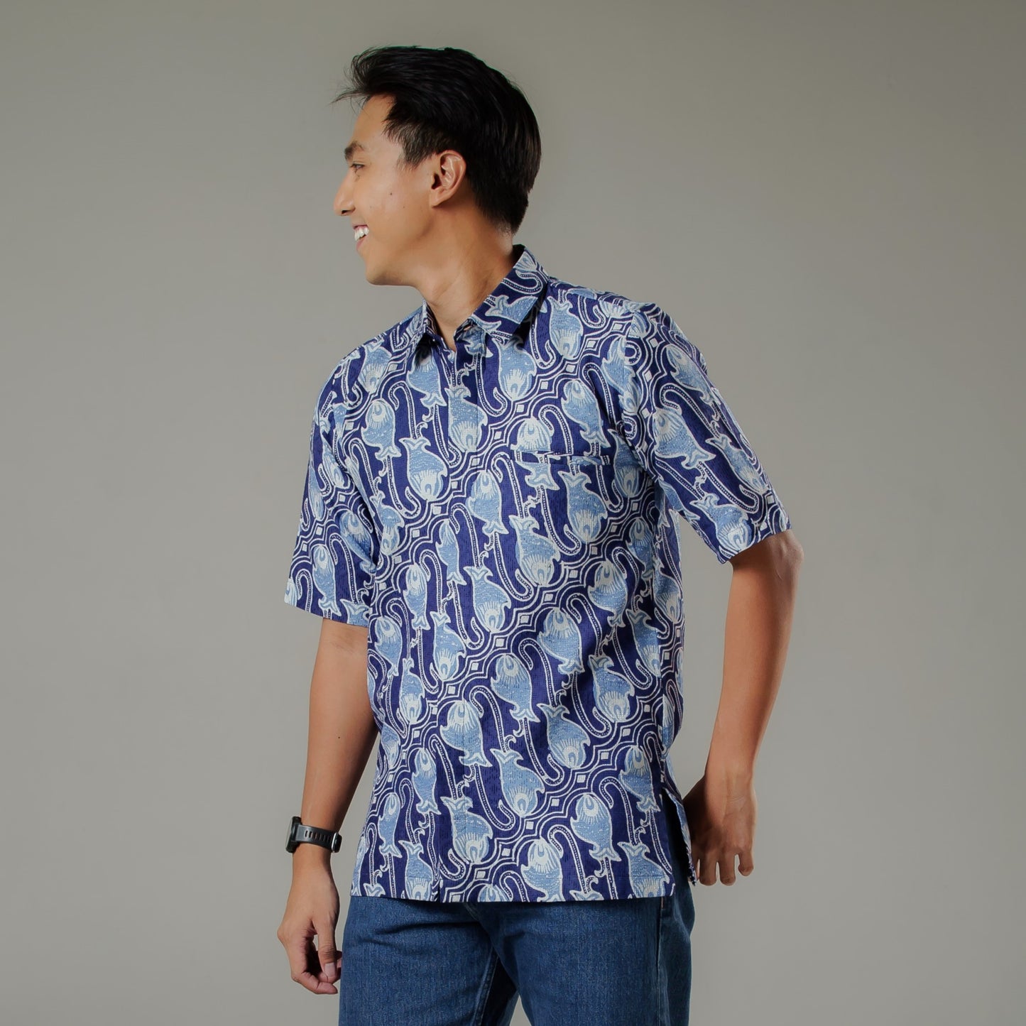 Ikaru - Mandalas Premium Men's Short Sleeve Batik Shirt