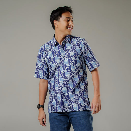Ikaru - Mandalas Premium Men's Short Sleeve Batik Shirt