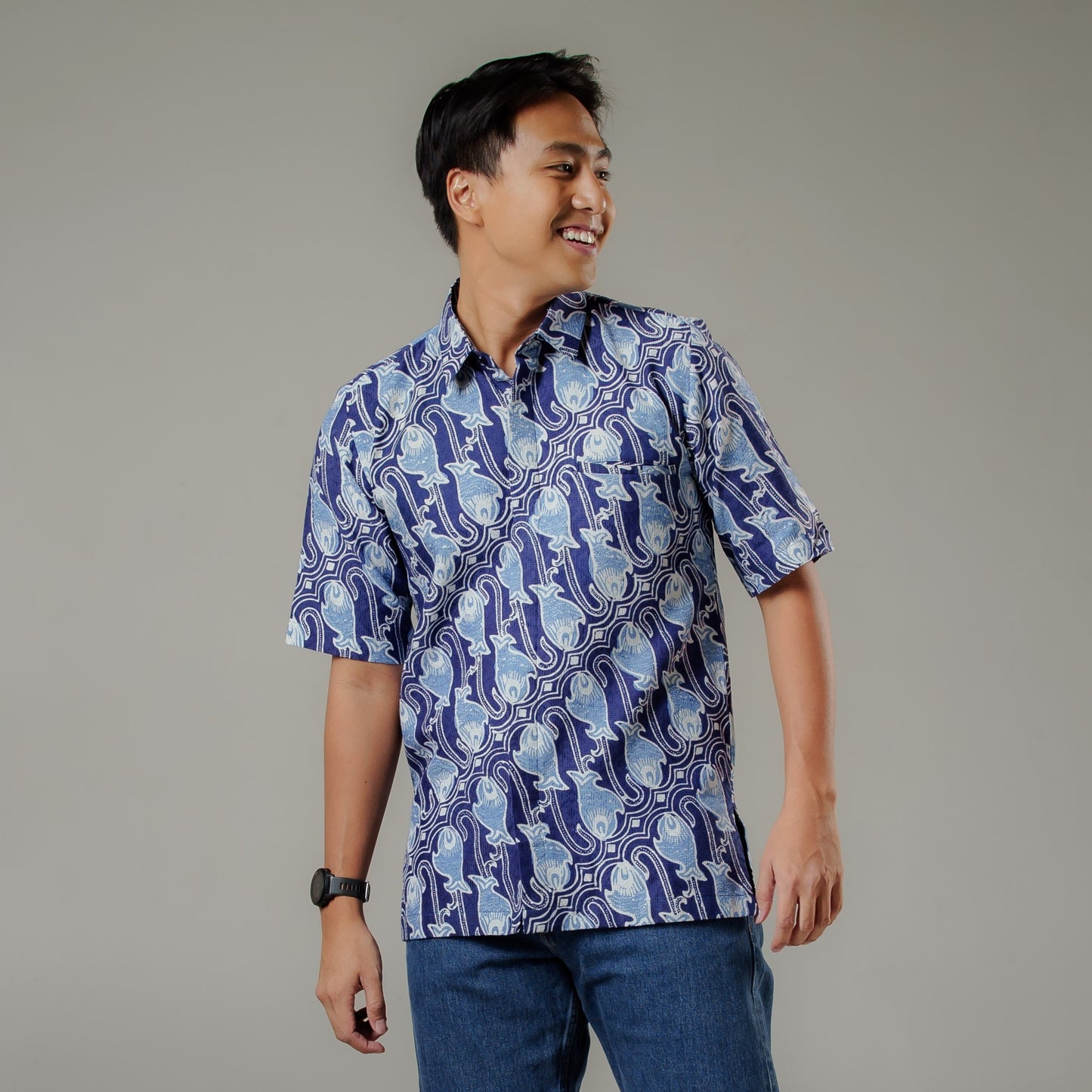 Ikaru - Mandalas Premium Men's Short Sleeve Batik Shirt