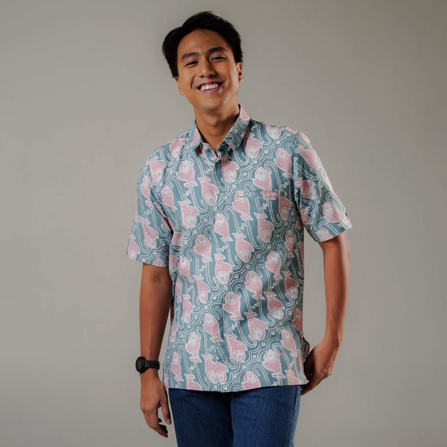 Ikato - Mandalas Premium Men's Short Sleeve Batik Shirt