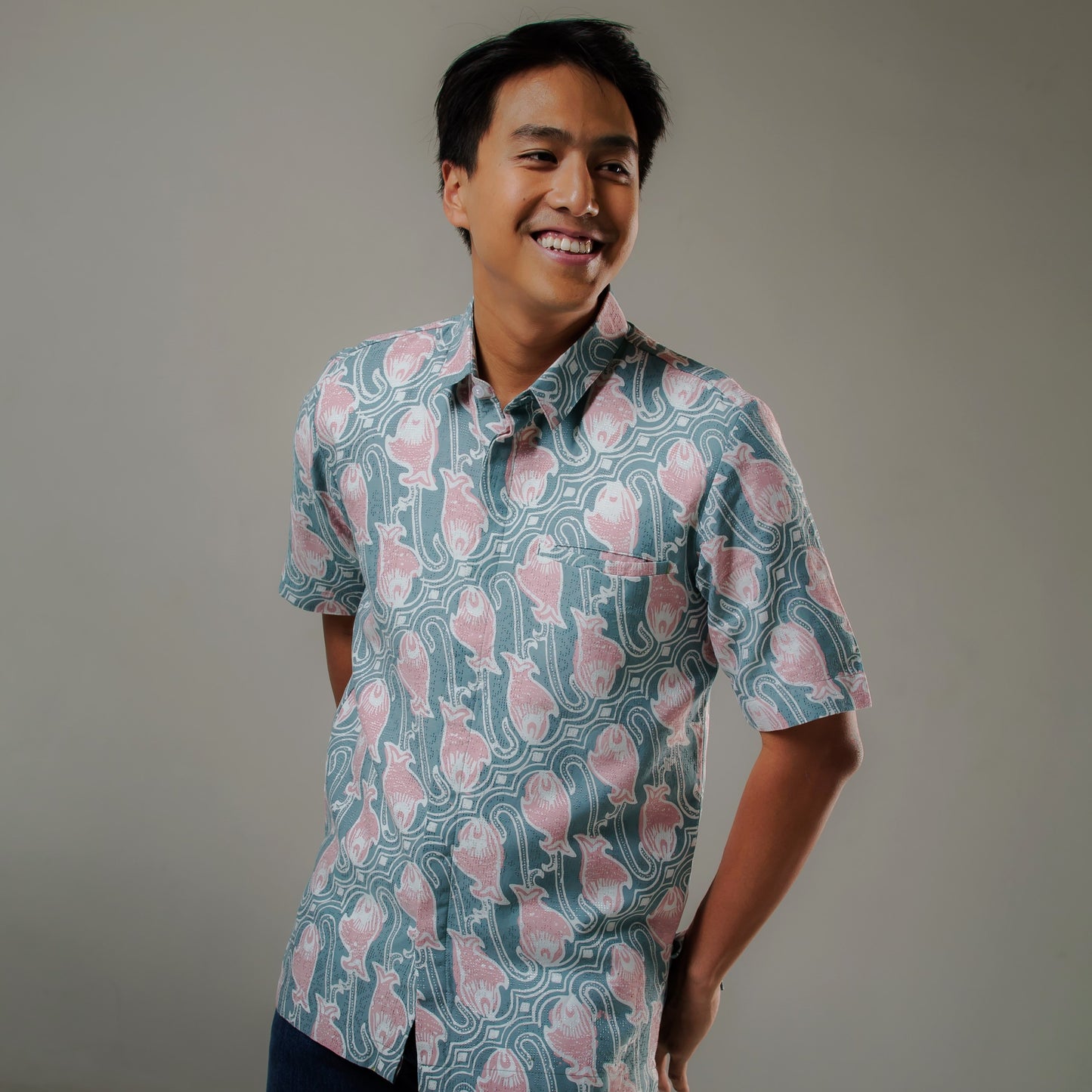 Ikato - Mandalas Premium Men's Short Sleeve Batik Shirt