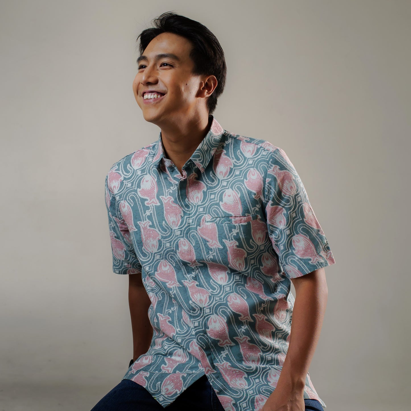 Ikato - Mandalas Premium Men's Short Sleeve Batik Shirt