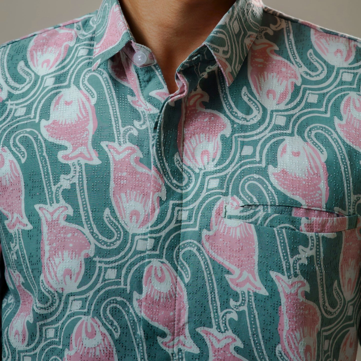 Ikato - Mandalas Premium Men's Short Sleeve Batik Shirt