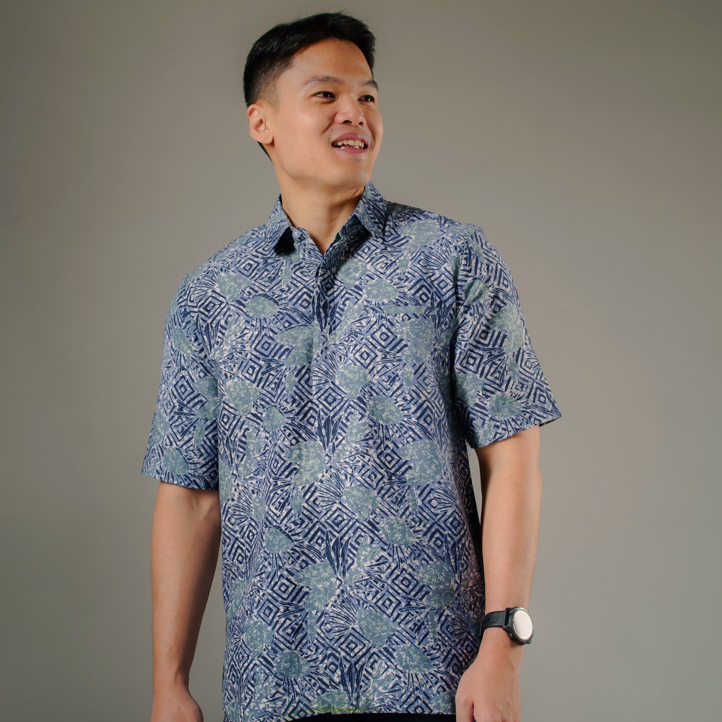 Tropical - Mandalas Premium Men's Short Sleeve Batik Shirt
