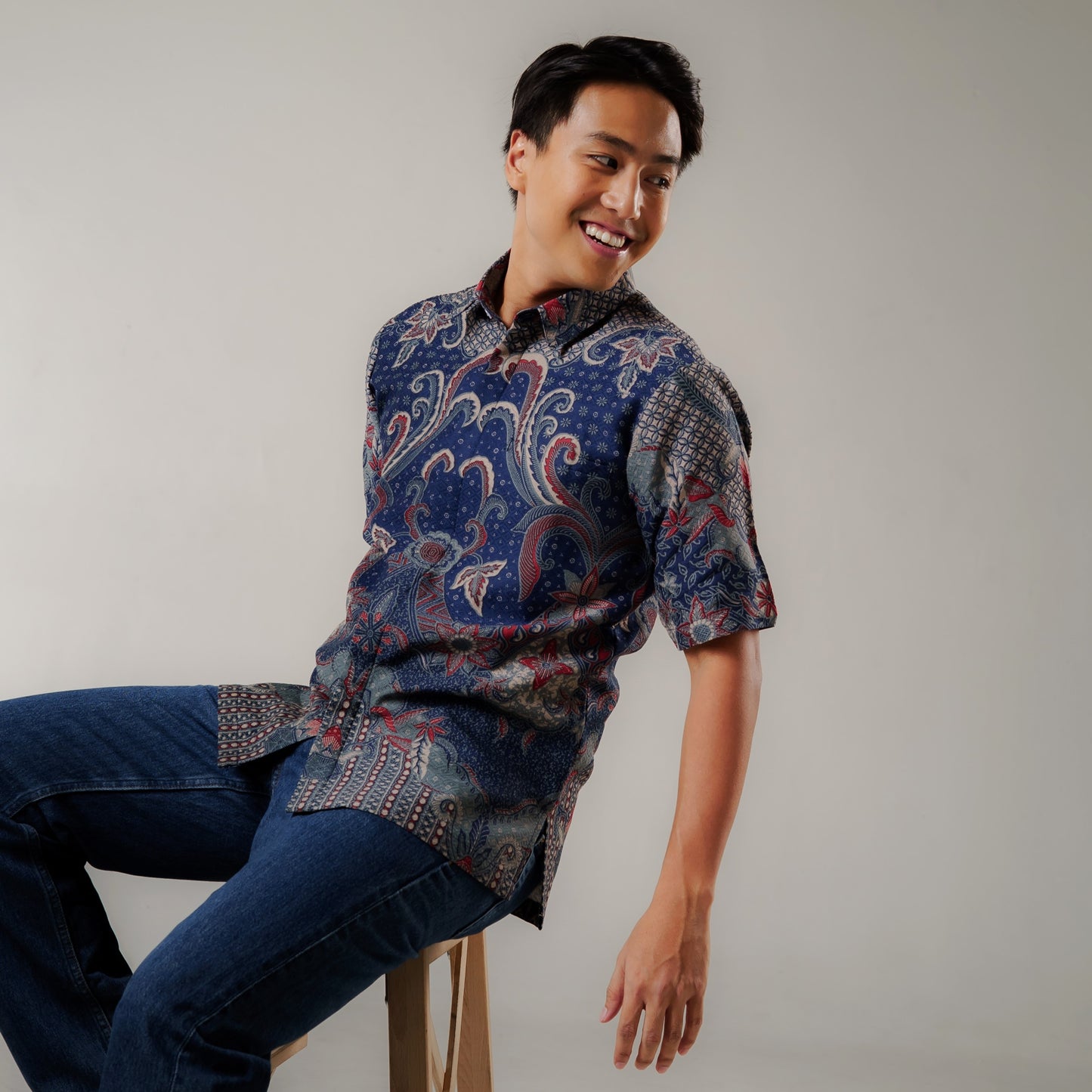 Dharma - Mandalas Premium Men's Short Sleeve Batik Shirt