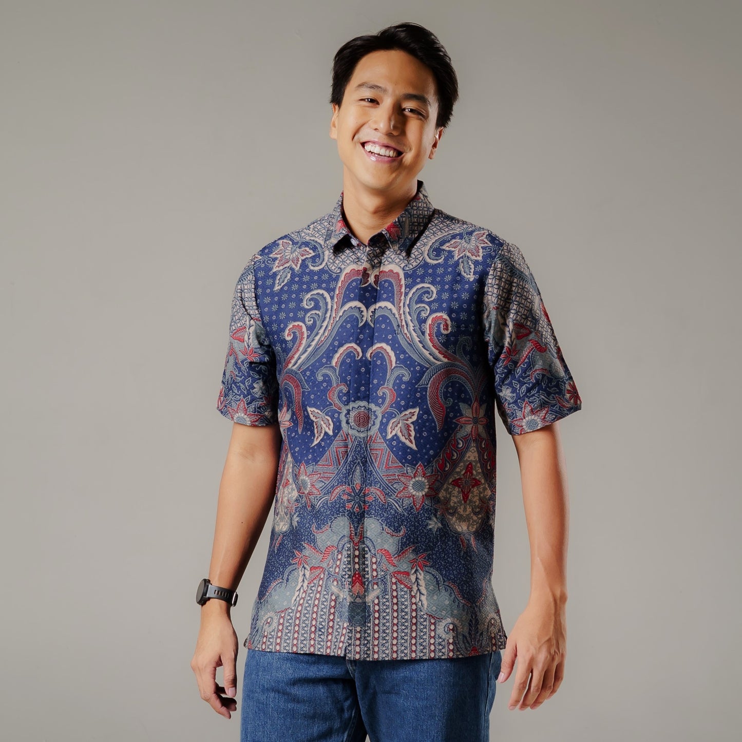 Dharma - Mandalas Premium Men's Short Sleeve Batik Shirt