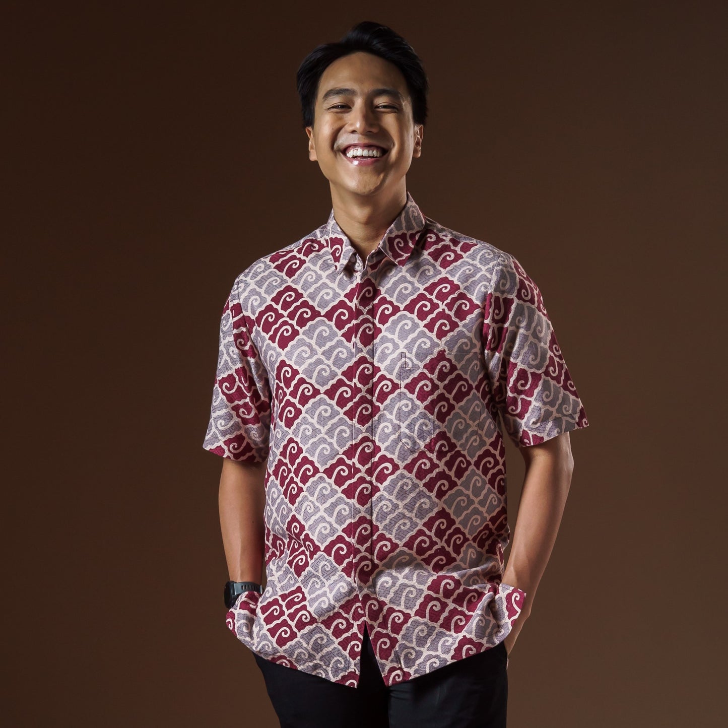 Gaara - Mandalas Premium Men's Short Sleeve Batik Shirt
