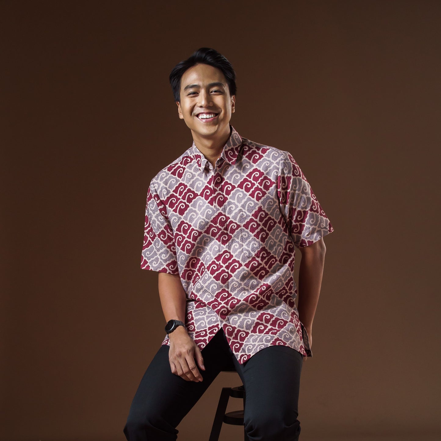 Gaara - Mandalas Premium Men's Short Sleeve Batik Shirt