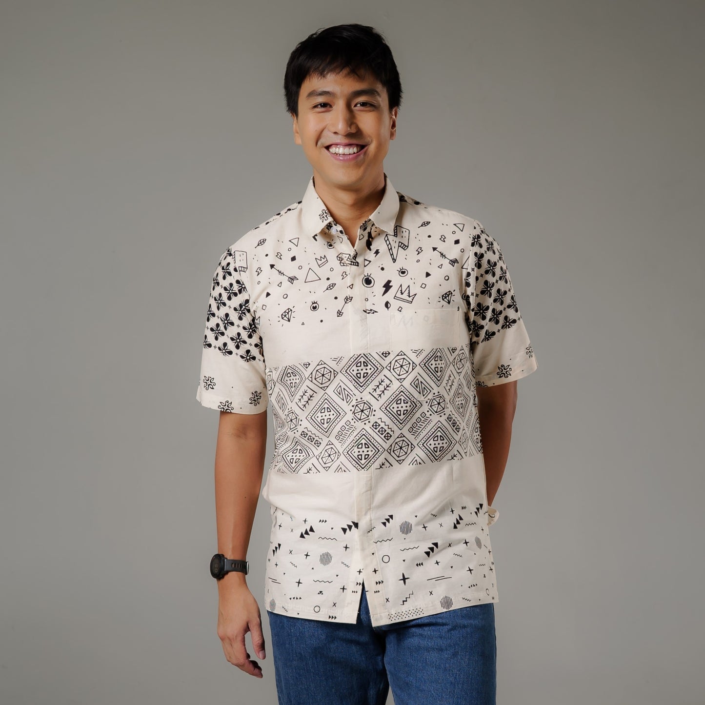 Catra - Mandalas Premium Men's Short Sleeve Batik Shirt