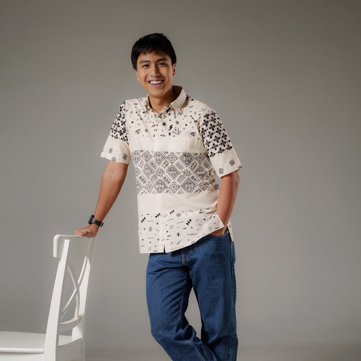 Catra - Mandalas Premium Men's Short Sleeve Batik Shirt