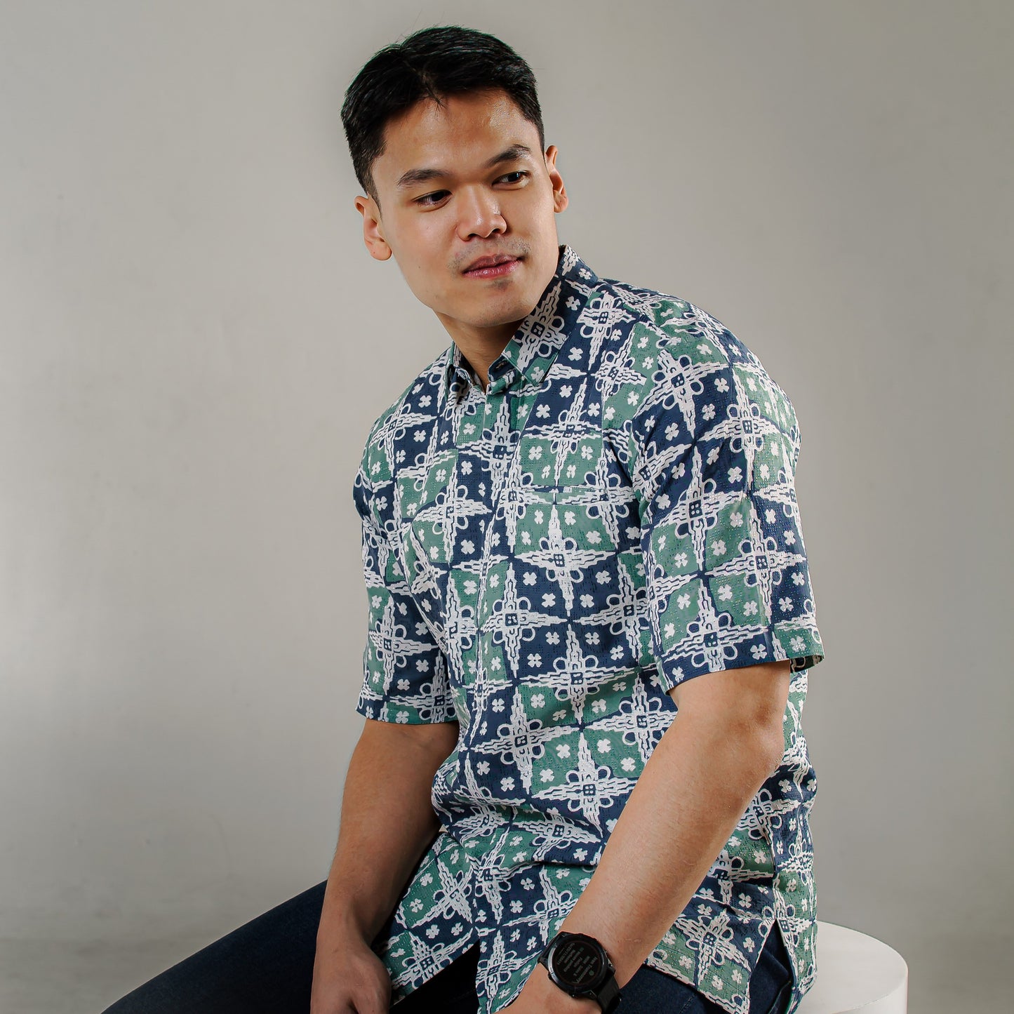 Mahar - Mandalas Premium Men's Short Sleeve Batik Shirt