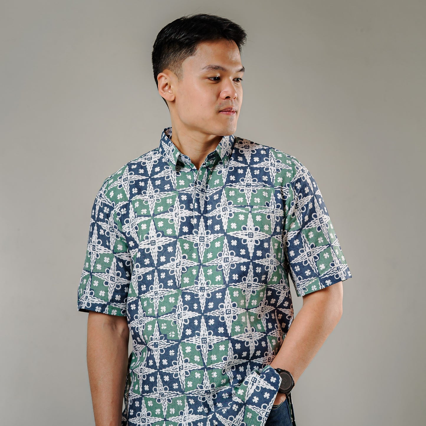 Mahar - Mandalas Premium Men's Short Sleeve Batik Shirt