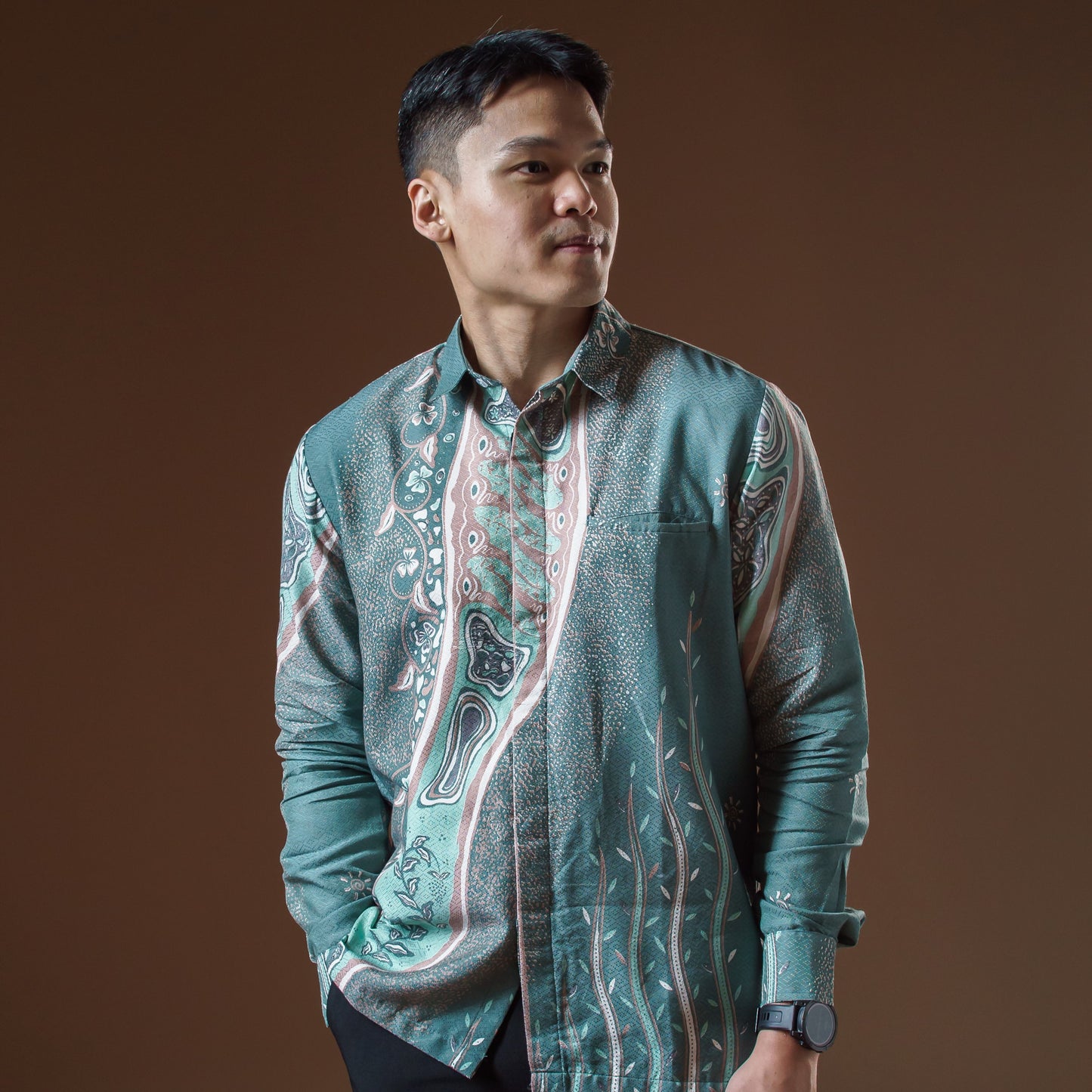 Bengaru - Mandalas Premium Men's Long Sleeve Batik Shirt