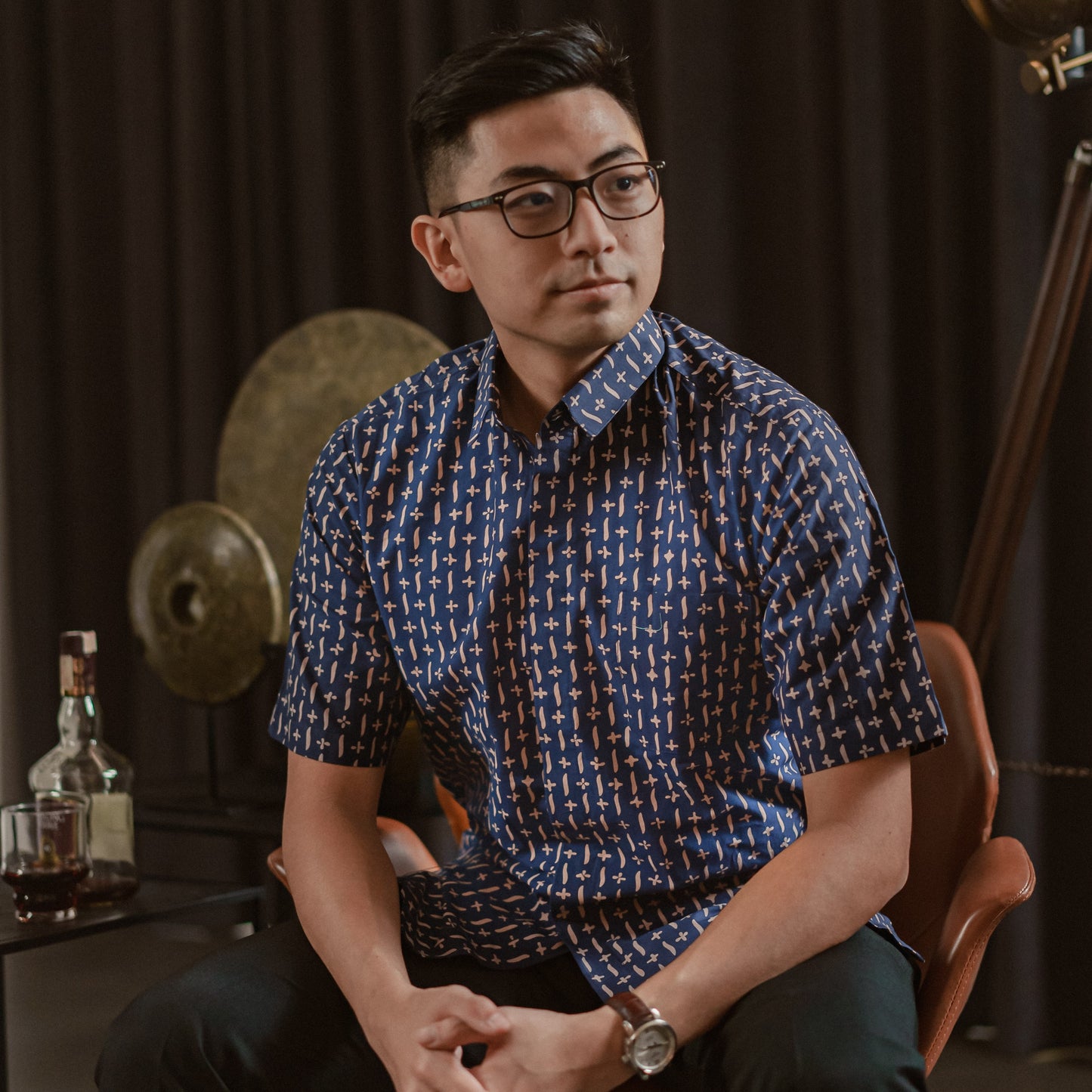 Dagger - Mandalas Premium Men's Short Sleeve Batik Shirt
