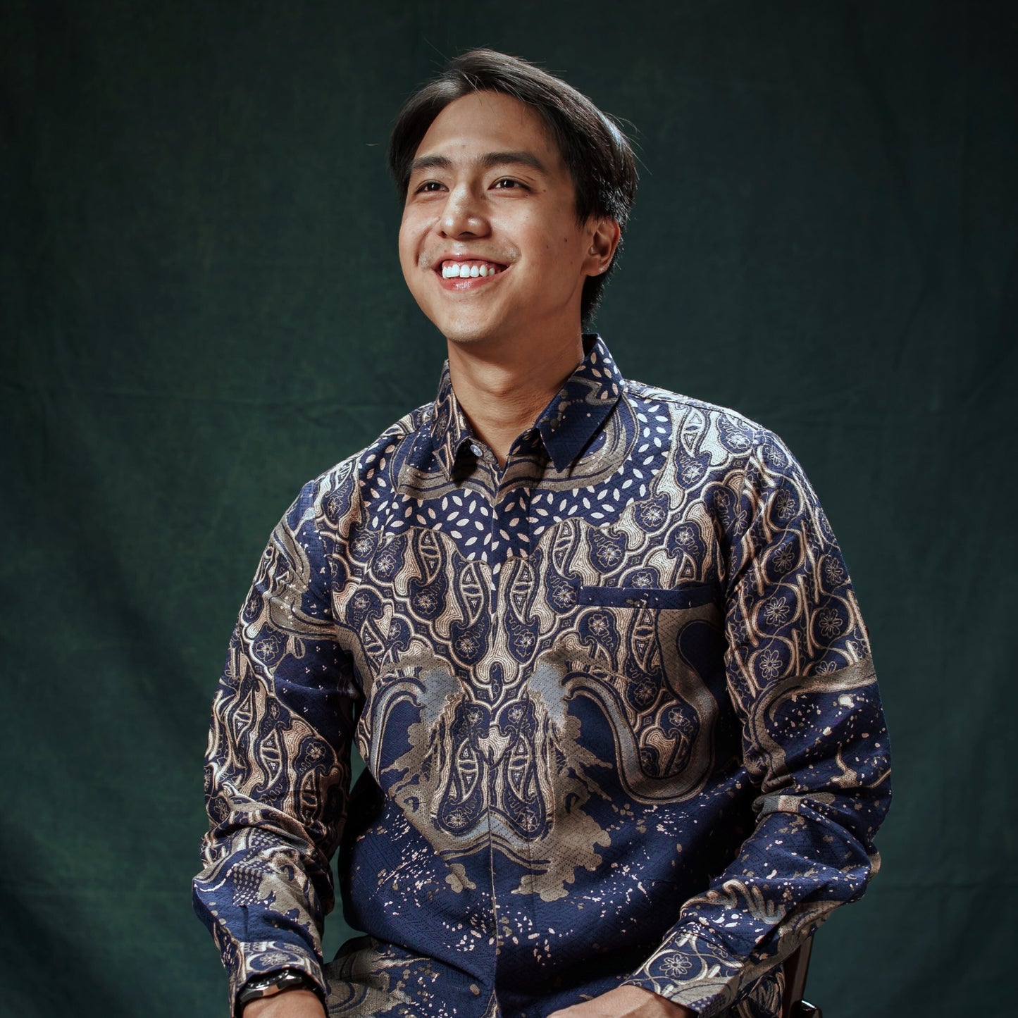 Serasi - Mandalas Premium Men's Long Sleeve Batik Shirt