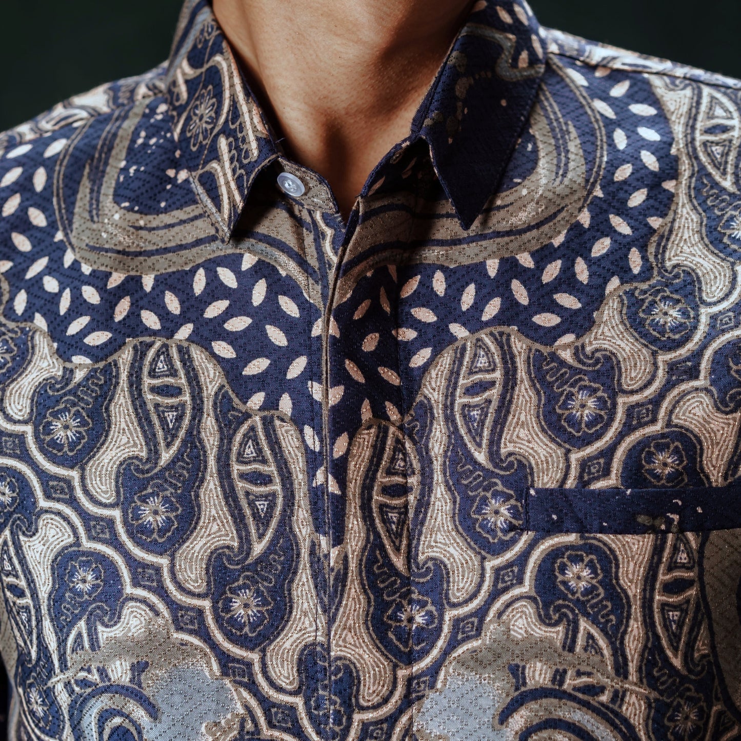 Serasi - Mandalas Premium Men's Long Sleeve Batik Shirt