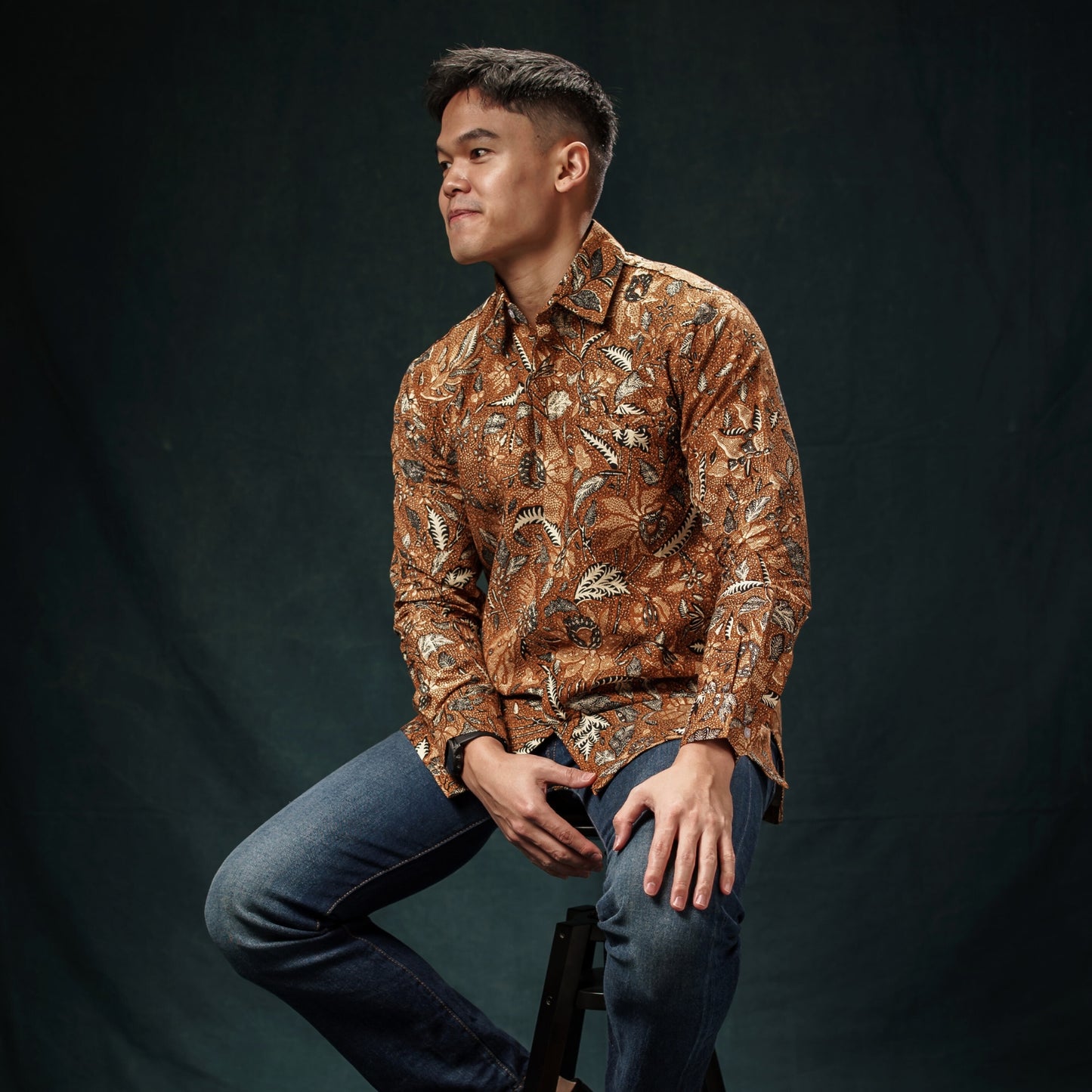 Kopinu - Mandalas Premium Men's Long Sleeve Batik Shirt