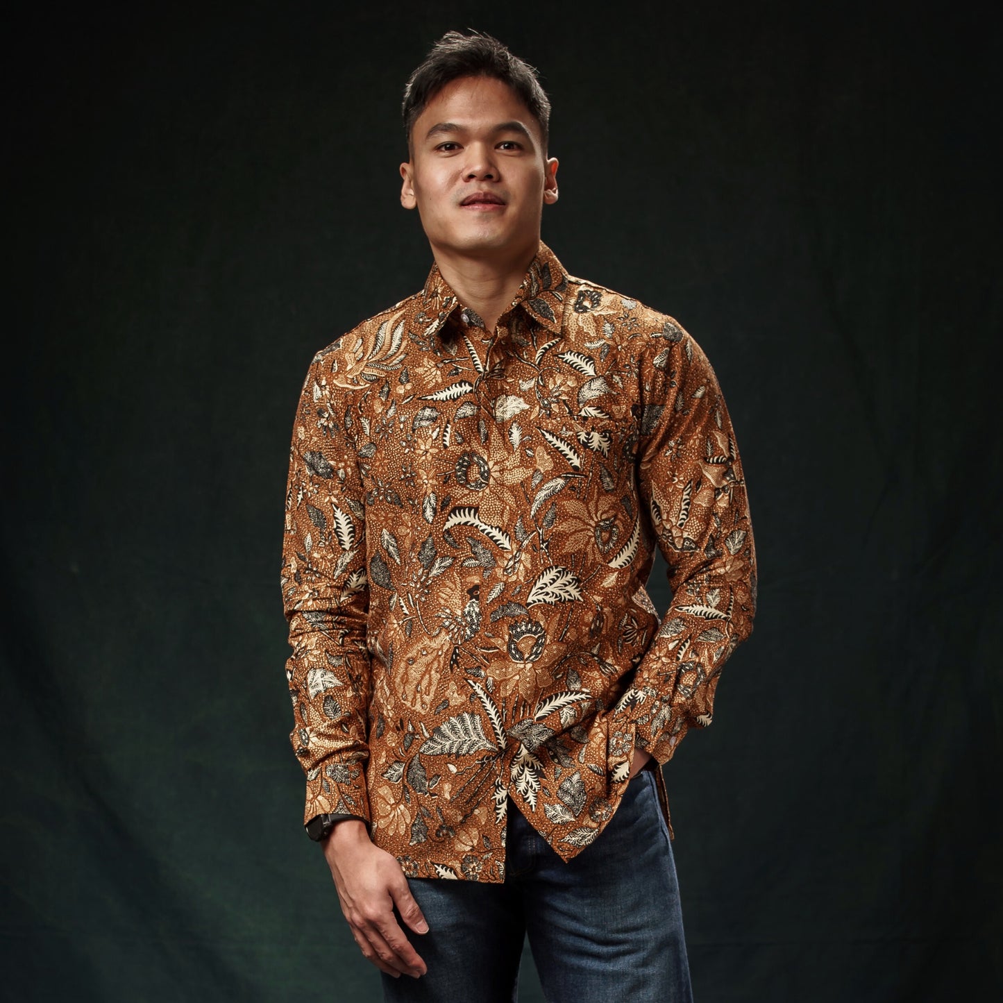 Kopinu - Mandalas Premium Men's Long Sleeve Batik Shirt