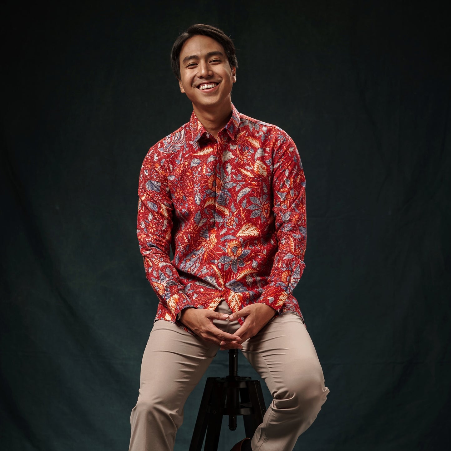 Rubinu - Mandalas Premium Men's Long Sleeve Batik Shirt