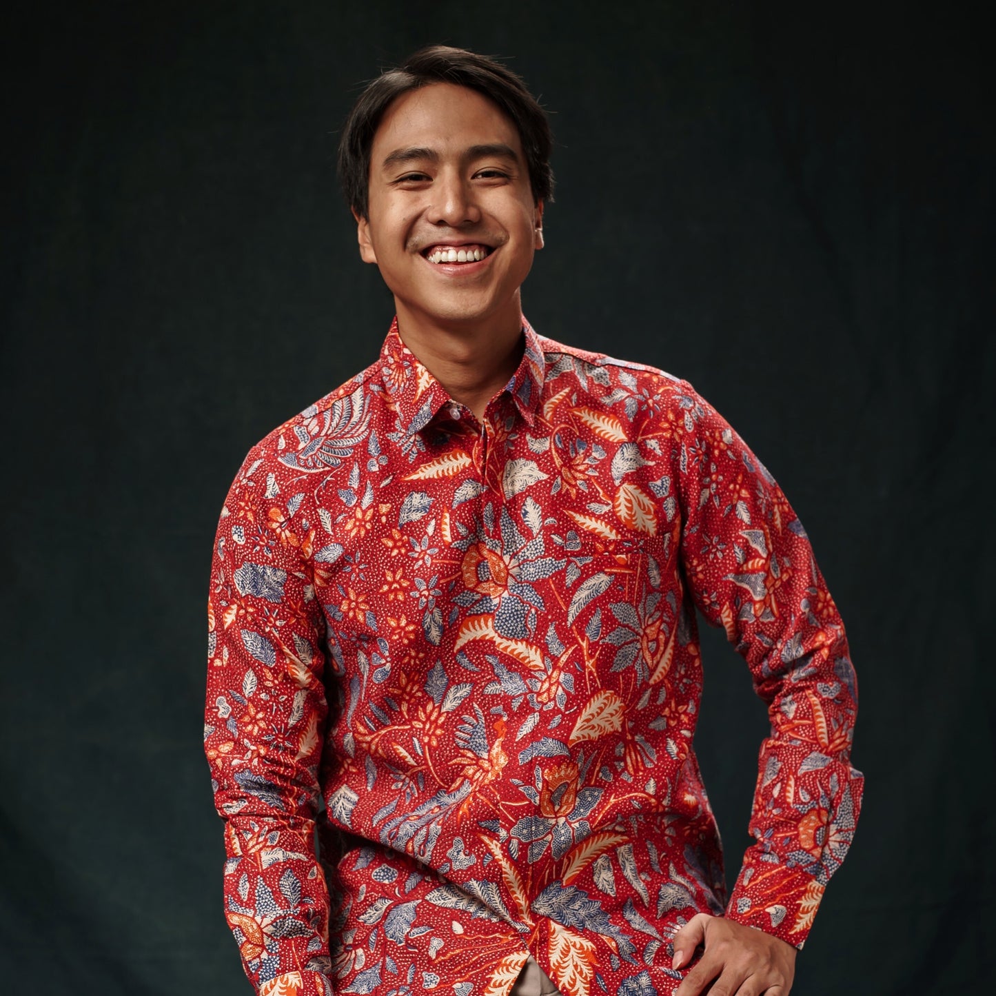 Rubinu - Mandalas Premium Men's Long Sleeve Batik Shirt