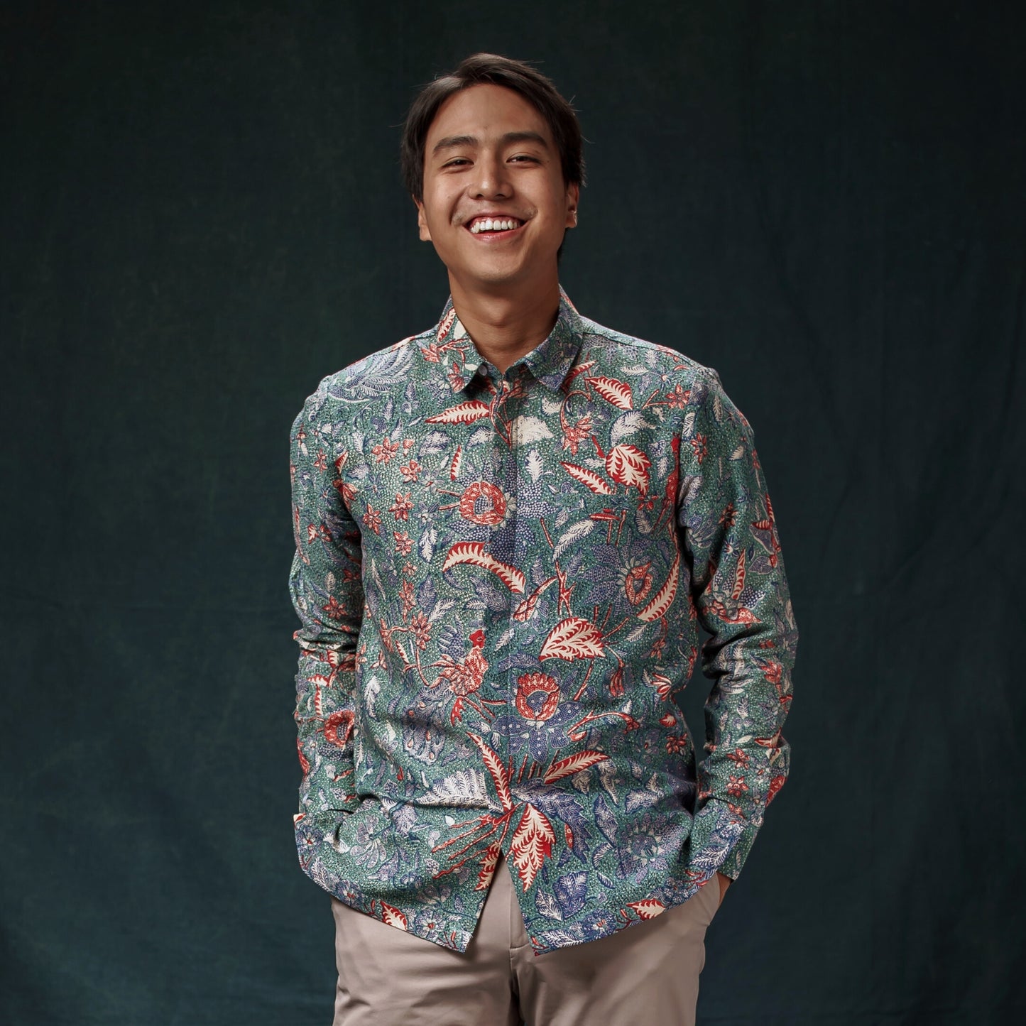 Buanu - Mandalas Premium Men's Long Sleeve Batik Shirt