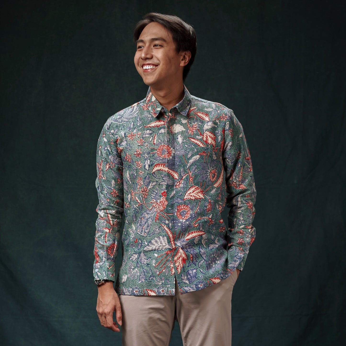 Buanu - Mandalas Premium Men's Long Sleeve Batik Shirt