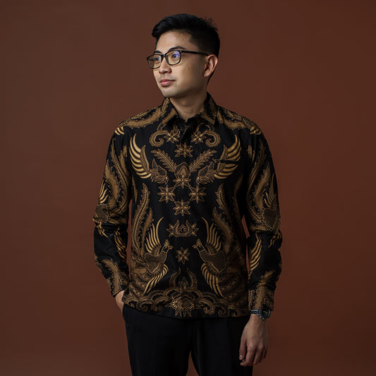 Garana - Mandalas Premium Men's Long Sleeve Batik Shirt