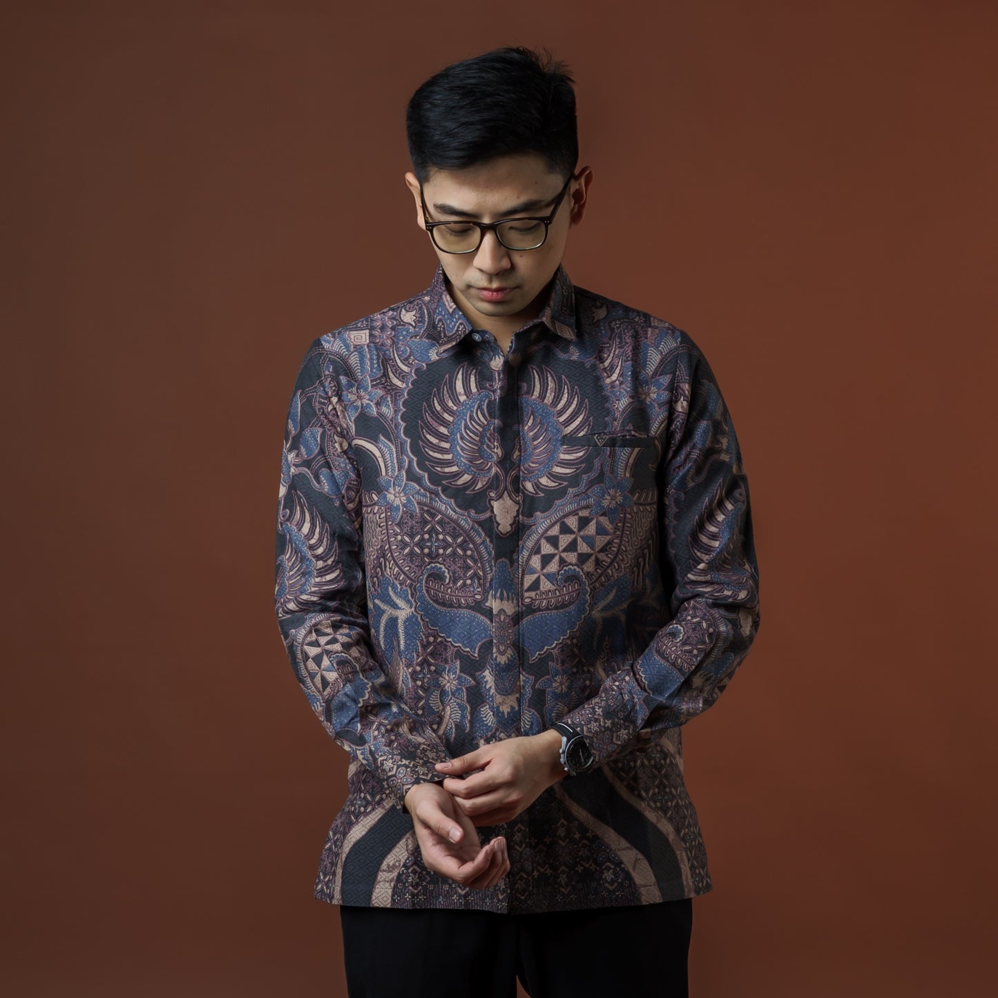 Valdora - Mandalas Premium Men's Long Sleeve Batik Shirt
