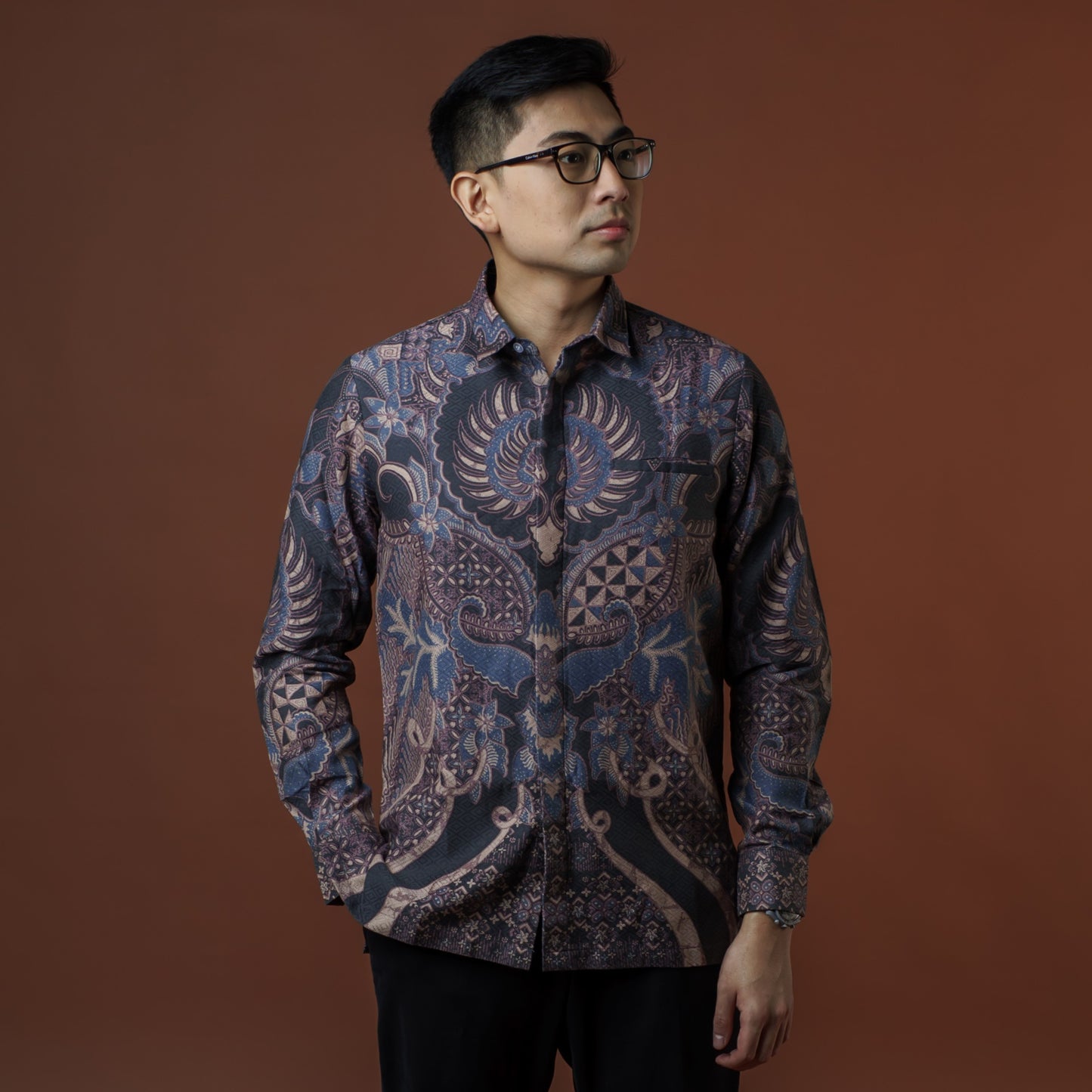 Valdora - Mandalas Premium Men's Long Sleeve Batik Shirt
