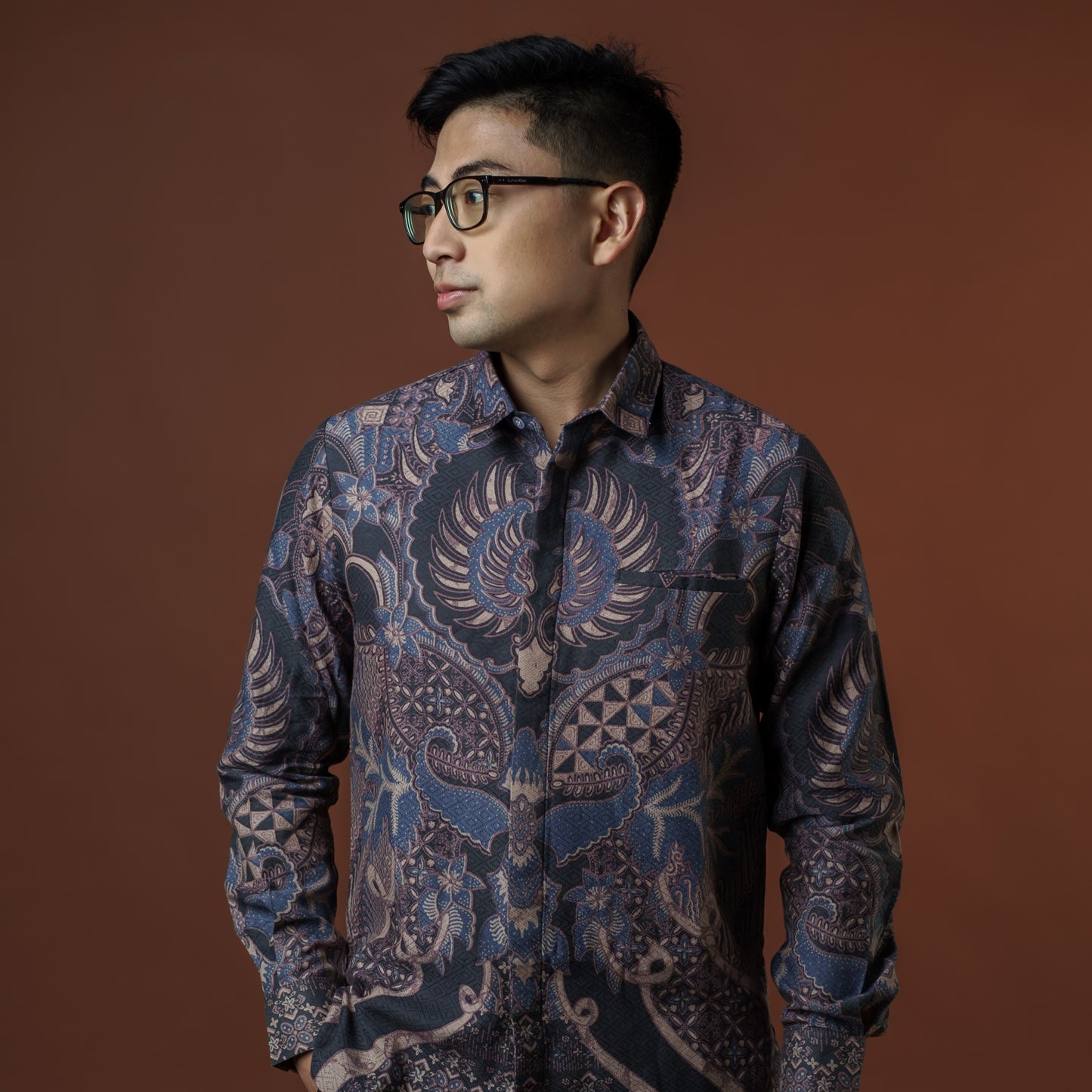 Valdora - Mandalas Premium Men's Long Sleeve Batik Shirt