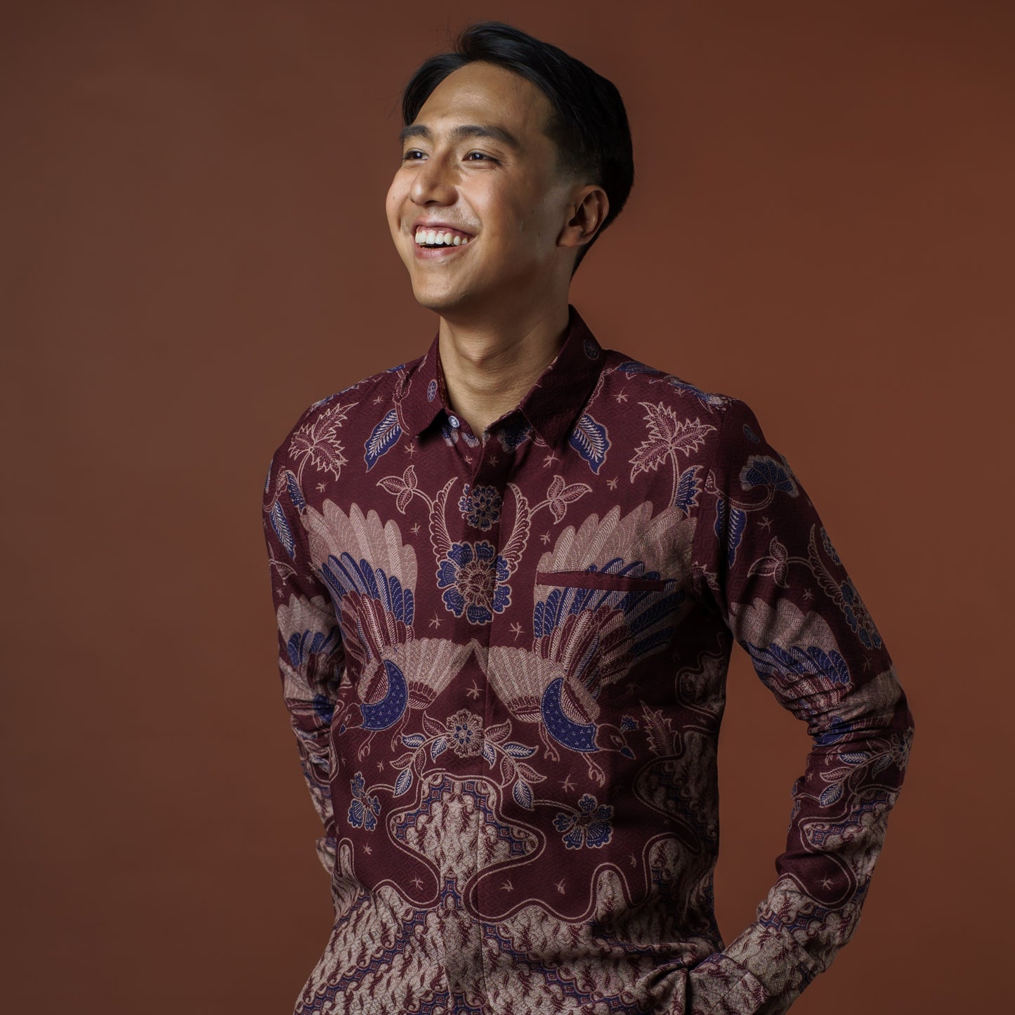 Wita - Mandalas Premium Men's Long Sleeve Batik Shirt