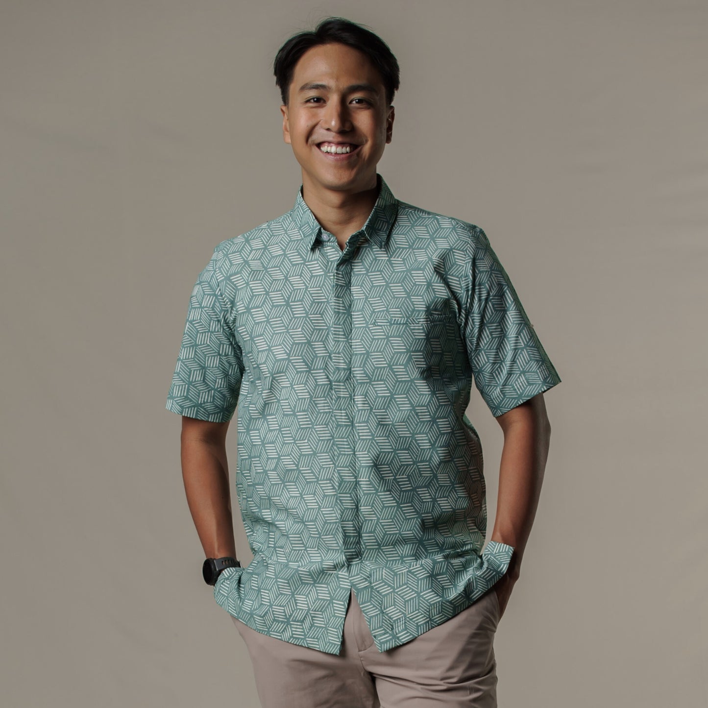 Sagero - Mandalas Premium Men's Short Sleeve Batik Shirt