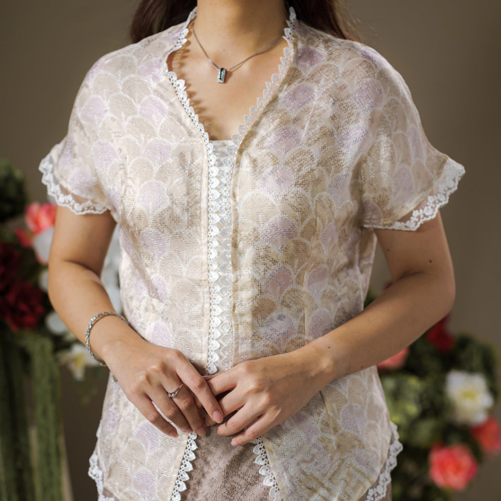 Dalilah Short Sleeve - Mandalas Top Kebaya Set Women's Modern Batik Embroidery Outer