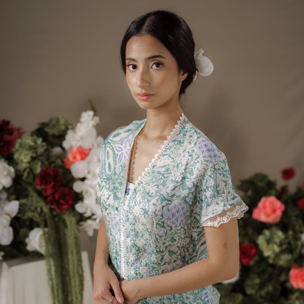Dalilah Short Sleeve - Mandalas Top Kebaya Set Women's Modern Batik Embroidery Outer