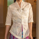 Nadine Lengan Panjang - Mandalas Atasan Kebaya Wanita Outer Tencel Jacquard Bordir Modern - Mandalas