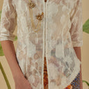 Thea Lengan Pendek - Mandalas Atasan Kebaya Wanita Outer Organza Bordir Modern - Mandalas