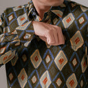 Tumaru - Mandalas Premium Men's Long Sleeve Batik Shirt - Mandalas