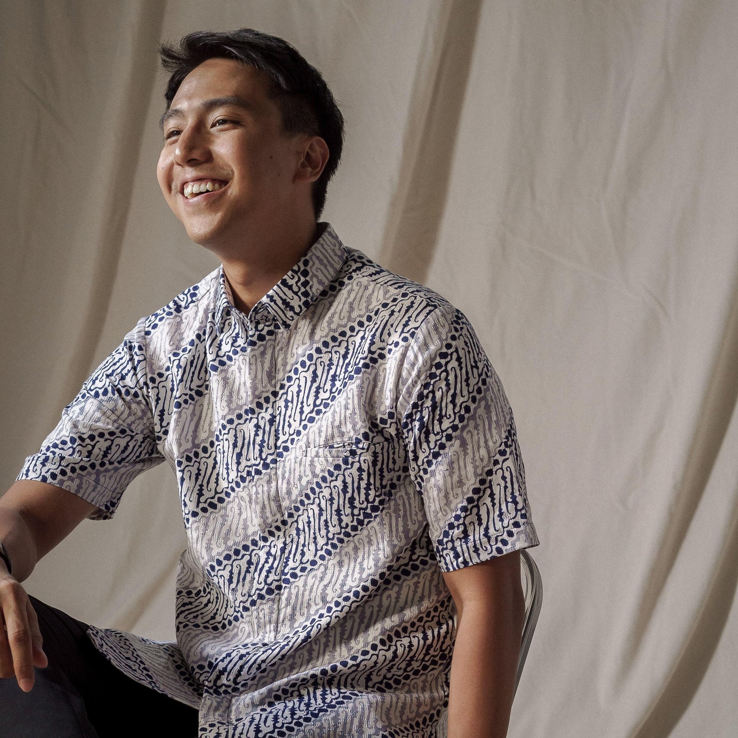 Anjane - Mandalas Premium Men's Short Sleeve Batik Shirt