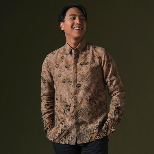 Casuari - Mandalas Premium Men's Long Sleeve Batik Shirt