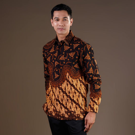 Garanung - Mandalas Premium Men's Long Sleeve Batik Shirt