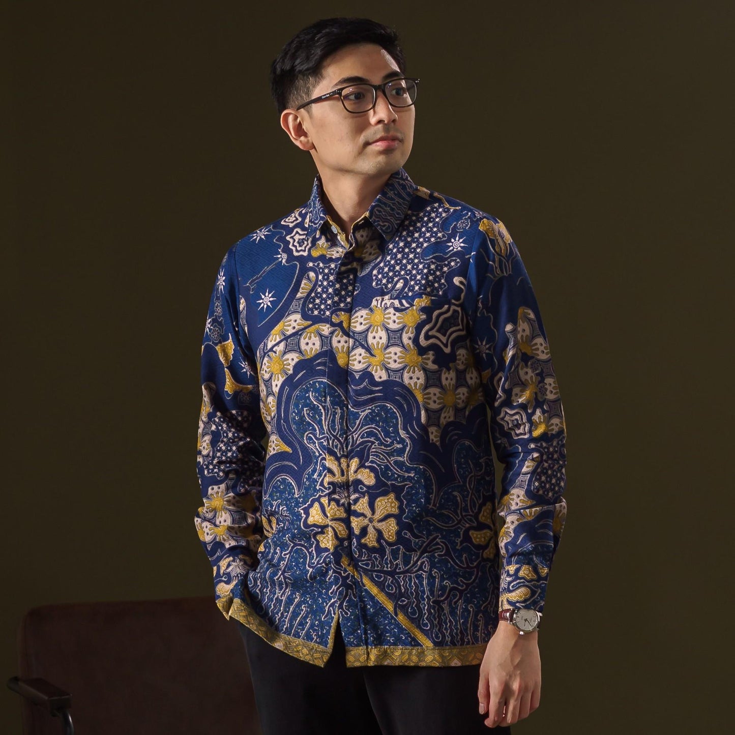 Semilir - Mandalas Premium Men's Long Sleeve Batik Shirt