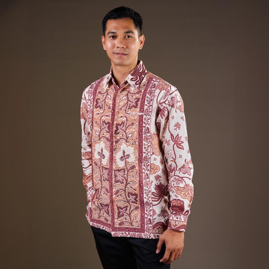 Padsena - Mandalas Premium Men's Long Sleeve Batik Shirt