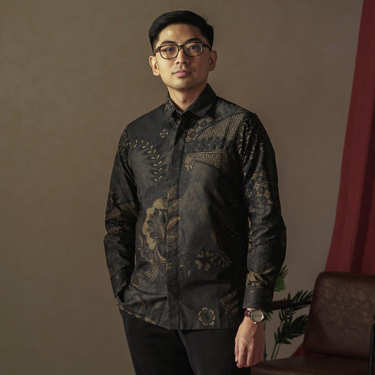Khasenja - Mandalas Premium Men's Long Sleeve Batik Shirt