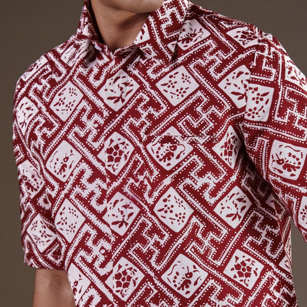 Romarum - Mandalas Kemeja Batik Pria Premium Lengan Pendek