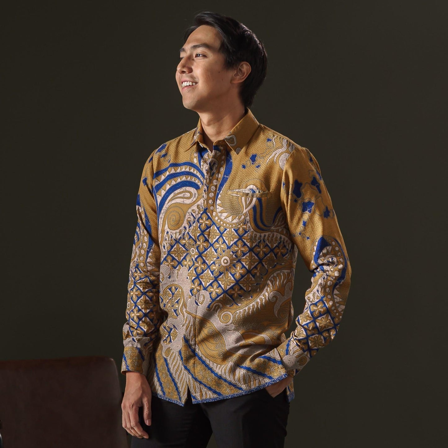 Karika - Mandalas Premium Men's Long Sleeve Batik Shirt